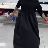 Robe longue décontractée de couleur unie