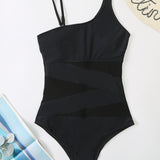 Maillot De Bain Sexy Découpé Épaules Dénudées Une Pièce