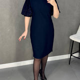 Robe élégante à manches courtes bouffantes