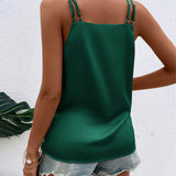 Camisole Élégante à Double Bretelles en Couleur Uni
