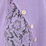 T-Shirt Dentelle Panneau Tricoté
