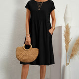 Robe ample à encolure ronde