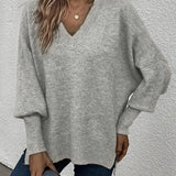 Pull Manche Lanterne Encolure En V