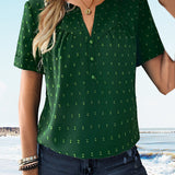 T-shirt avec col en V et bouton