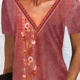 Robe à imprimé floral et manches courtes