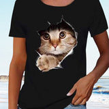 T-shirt avec imprimé chat