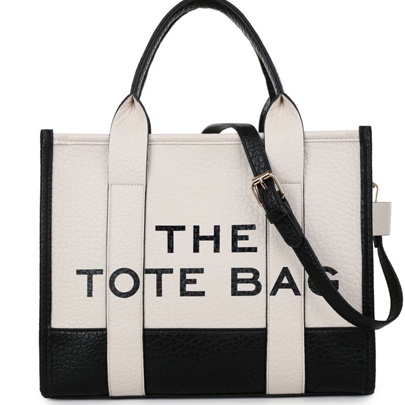Sac fourre-tout tendance avec coutures bicolores