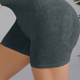 Short taille haute simple de couleur unie