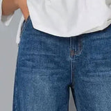Pantalon En Denim Patchwork Décontracté