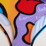 Maillot De Bain Sans Manches Imprimé Une-Pièce