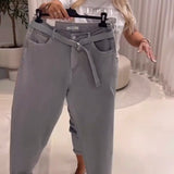 Pantalon Élastique Coupe Slim Décontracté