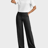 Pantalon Femme Taille Haute Extensible Décontracté Yoga Jambe Large