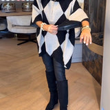 Pull Col Montant Argyle Irrégulier