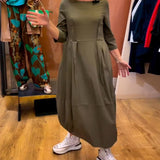 Robe à col rond et manches 2/3