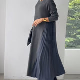 Robe pull plissée élégante à manches longues