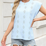 T-shirt Uni Motif Losange Style Gilet