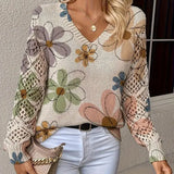 Pull À Col En V Avec Motif Ajouré
