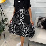 Robe imprimée à manches courtes et col rond