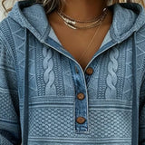 Sweat À Capuche En Jean À Motif Torsade Et Détails Patchwork