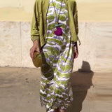 Ensemble Robe Imprimée Sans Manches Et Manteau
