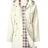 Trench Long Imperméable À Capuche Pour Femme