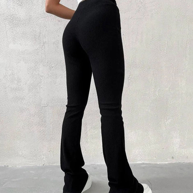 Pantalon slim micro-évasé uni