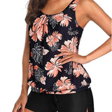 Tankini Ajusté Débardeur Boxer Imprimé Deux Pièces