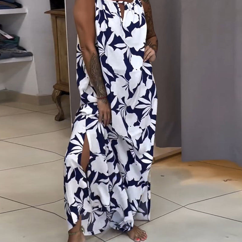 Robe avec liens et imprimé