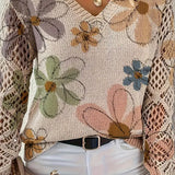 Pull À Col En V Avec Motif Ajouré