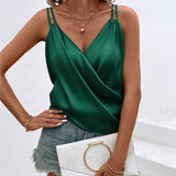 Camisole Élégante à Double Bretelles en Couleur Uni
