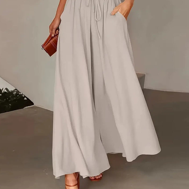 Pantalon Imprimé Pois Long
