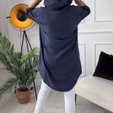 Manteau à capuche boutonné imprimé lettre