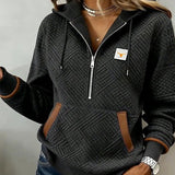 Sweat À Capuche Manches Longues Jacquard Décontracté