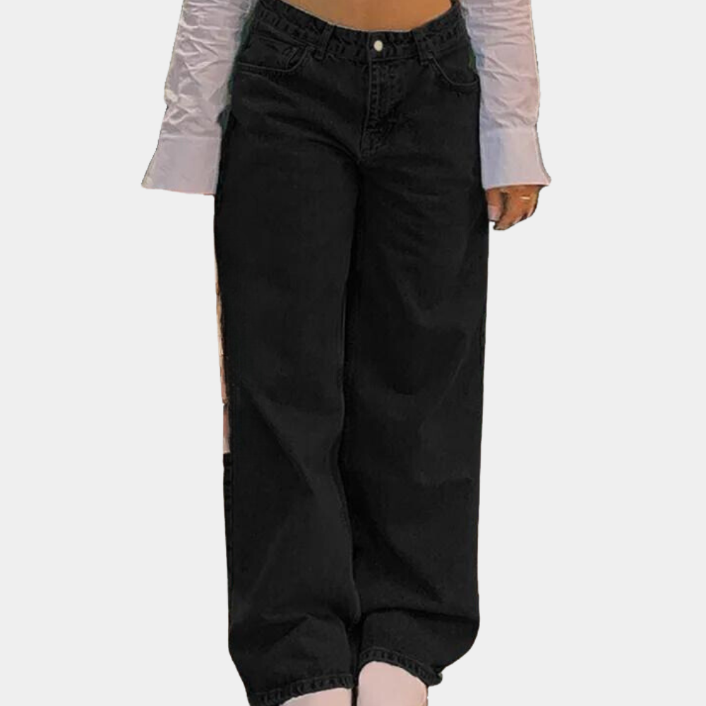 Fioraine | Jean taille basse à jambes larges pour femme