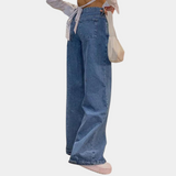 Fioraine | Jean taille basse à jambes larges pour femme