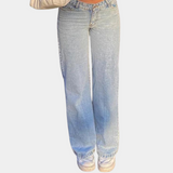 Fioraine | Jean taille basse à jambes larges pour femme