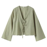 Inaya | Blouse à Nouer sur le Devant avec Silhouette Fluide pour Femme