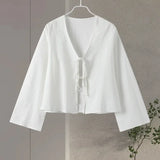 Inaya | Blouse à Nouer sur le Devant avec Silhouette Fluide pour Femme
