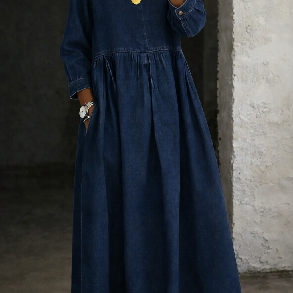 Manon | Robe en jean à col Peter Pan