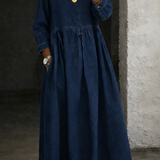 Manon | Robe en jean à col Peter Pan