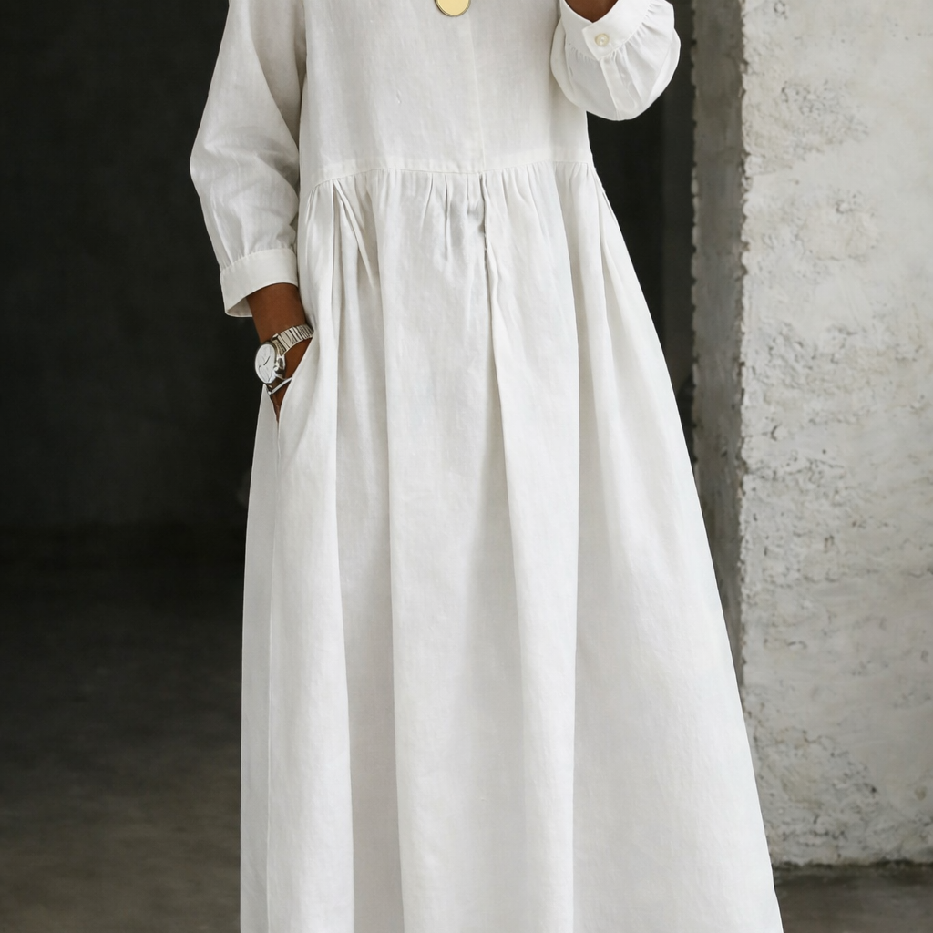 Manon | Robe en jean à col Peter Pan