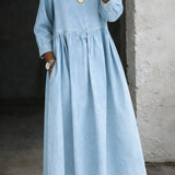 Manon | Robe en jean à col Peter Pan