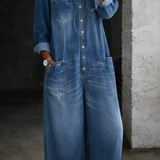 Sidonie | Combinaison denim épaules dénudées