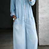 Sidonie | Combinaison denim épaules dénudées