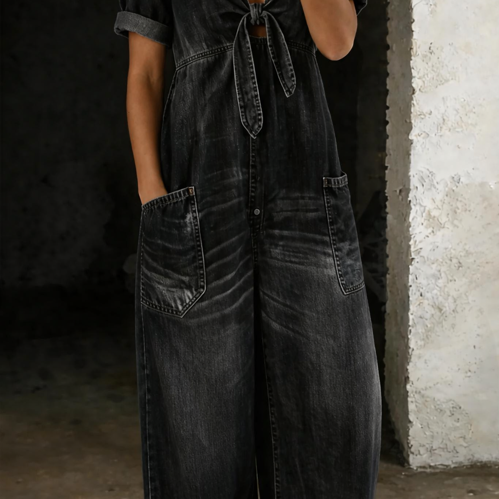 Garance | Combinaison denim col V