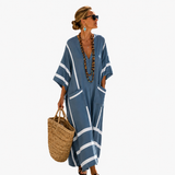 Robe Kaftan Longue avec Motif Floral