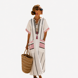 Long Kaftan avec Motif Floral