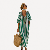 Long Kaftan avec Motif Floral