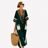 Long Kaftan avec Motif Floral