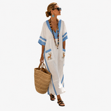 Long Kaftan à Motif Floral